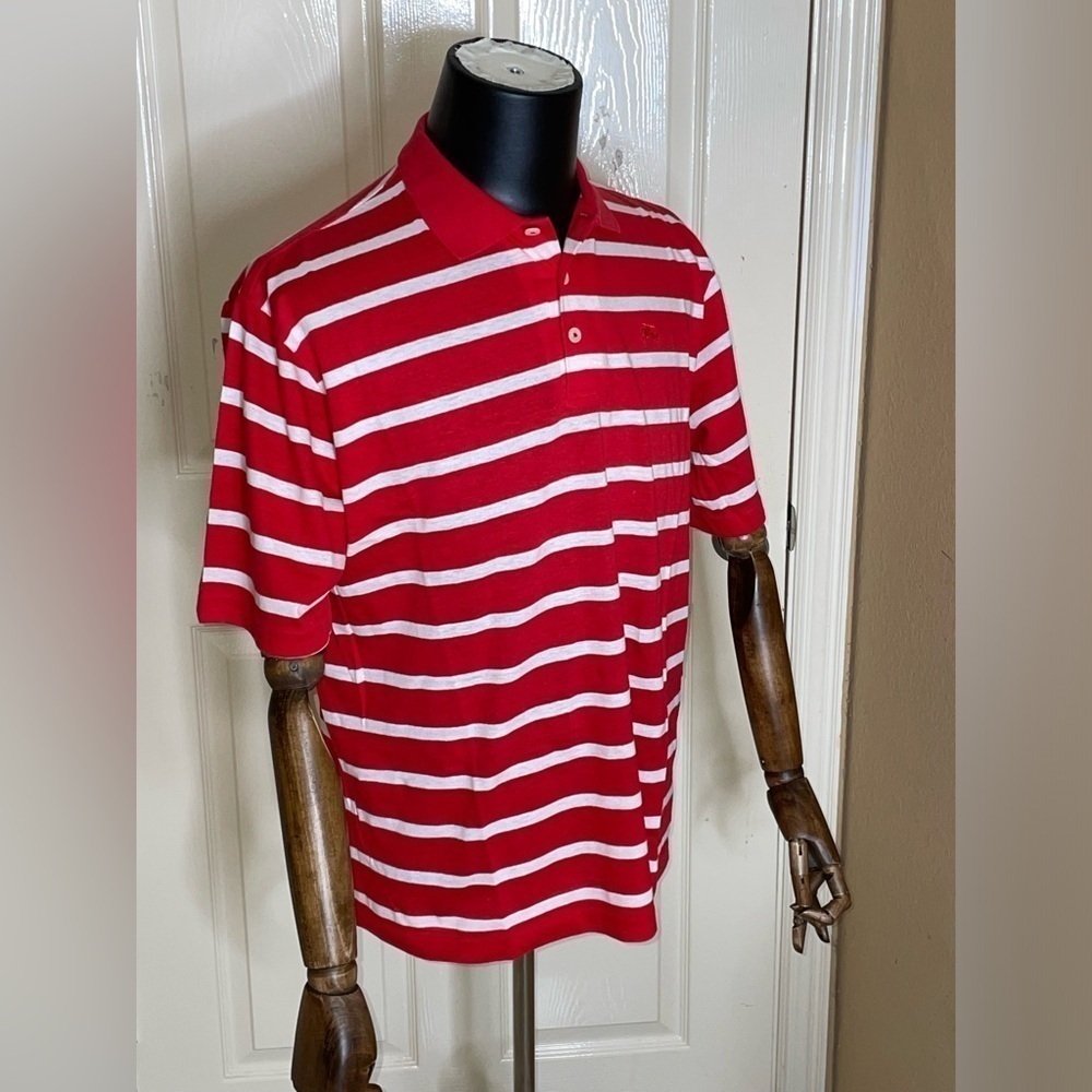 Vintage Burberrys Polo Shirt Golf 90s Striped Pattern Retro Men Size Large USA - Picture 3 of 10